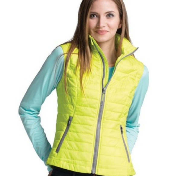 NWT Insulated Puffer Vest Chartreuse Green Size S - Picture 3 of 5